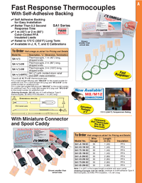 Thumbnail of document Data Sheet - SA1-JI Self-Adhesive Polyimide Fast Response Surface Thermocouples, IEC Color